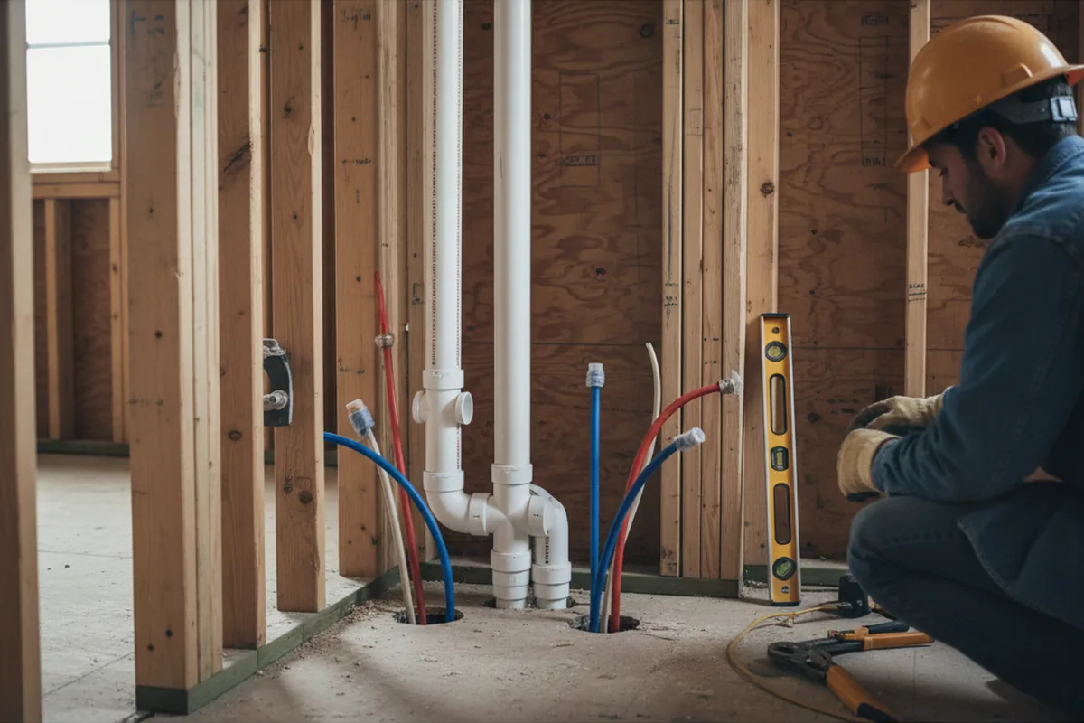 Drain and supply rough-in during Leak Detection in Atlanta